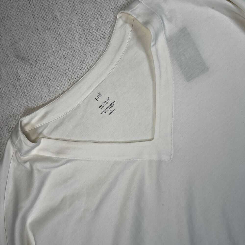 J.Jill Simply Supima V-Neck Tunic Women’s 2X Ivory NWT Supima Cotton